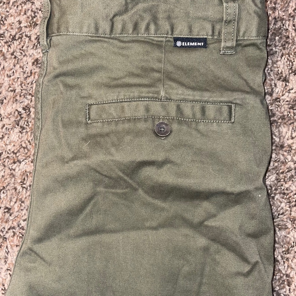 Element green khaki high waisted chino pants